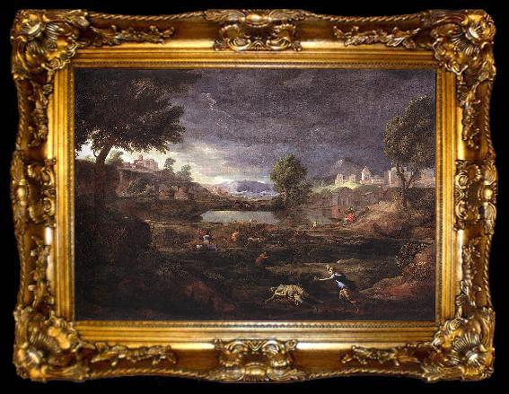 framed  Nicolas Poussin Strormy Landscape Pyramus and Thisbe, ta009-2